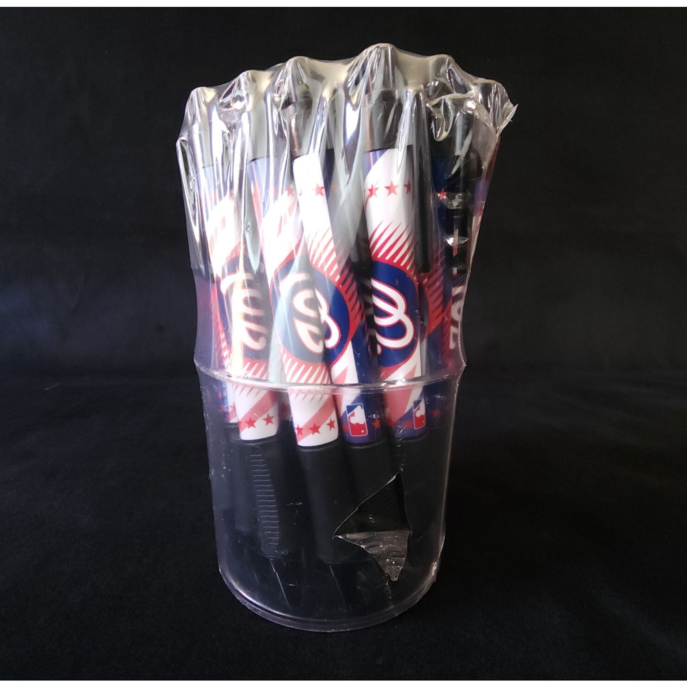 Baseball Team Washington Nationals MLB Licensed Lot 24 Pack Black Ink Click Pens
